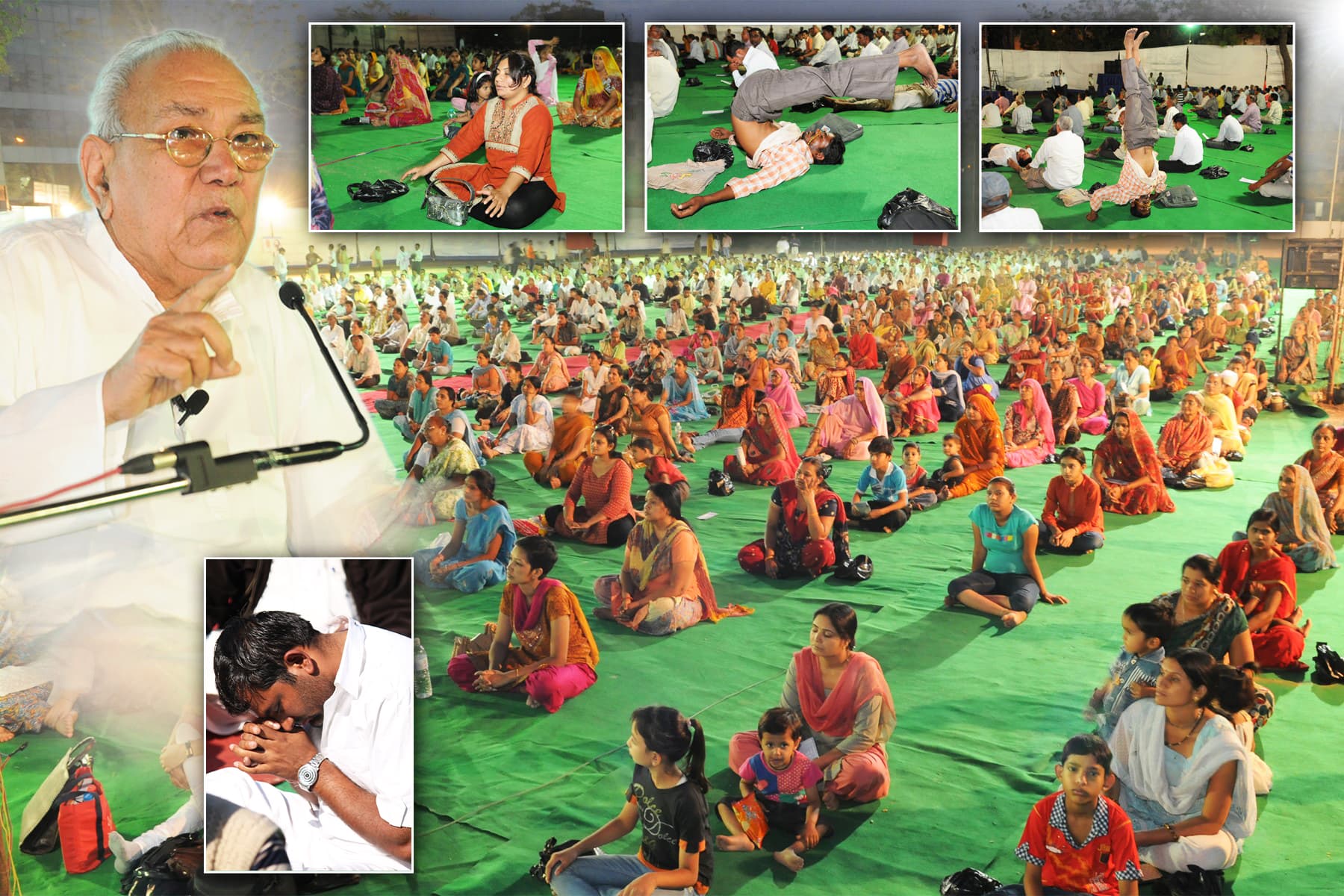 Seekers of all ages meditating together